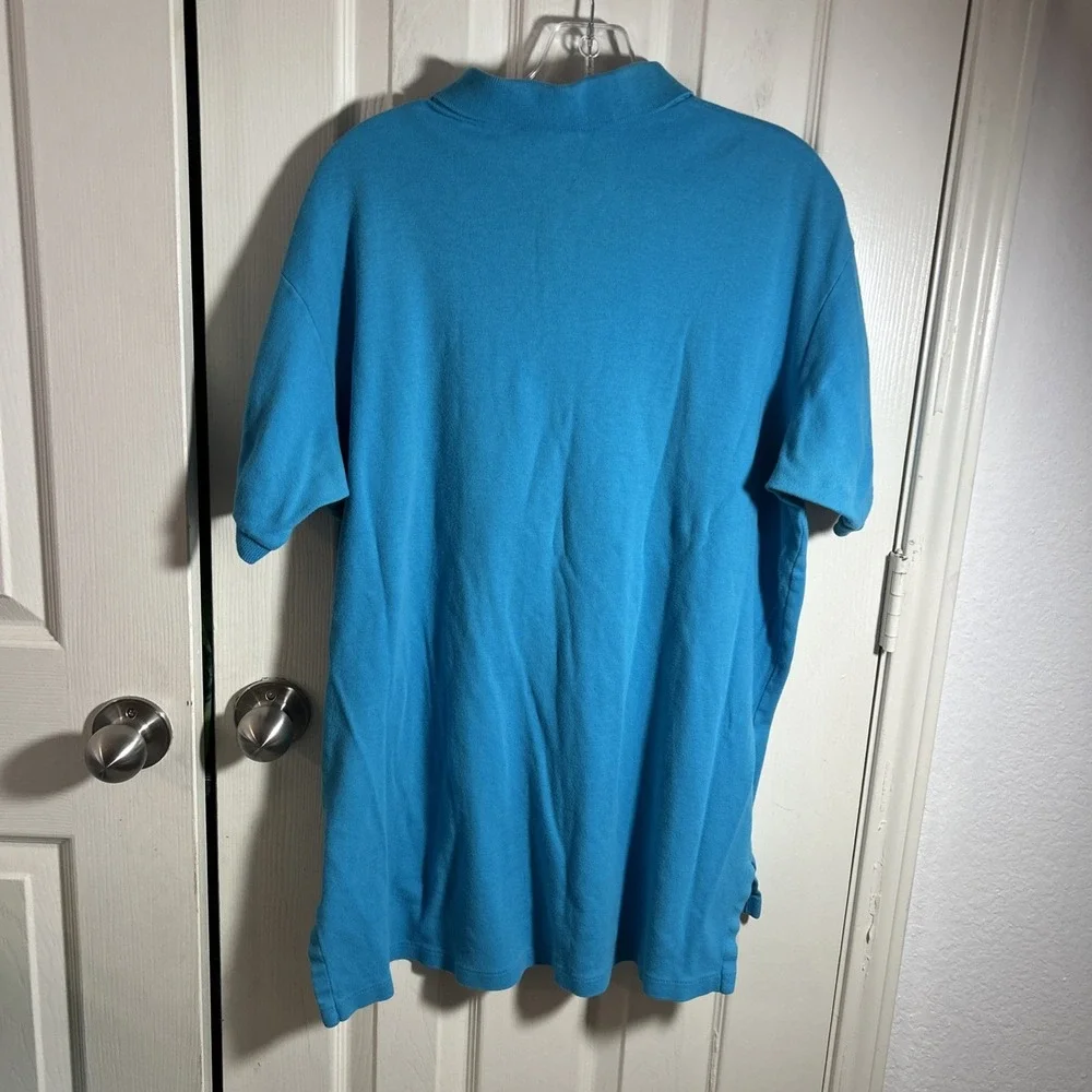 Vtg Polo Ralph Lauren Polo Shirt Mens XL Teal Blue Cotton Casual Logo